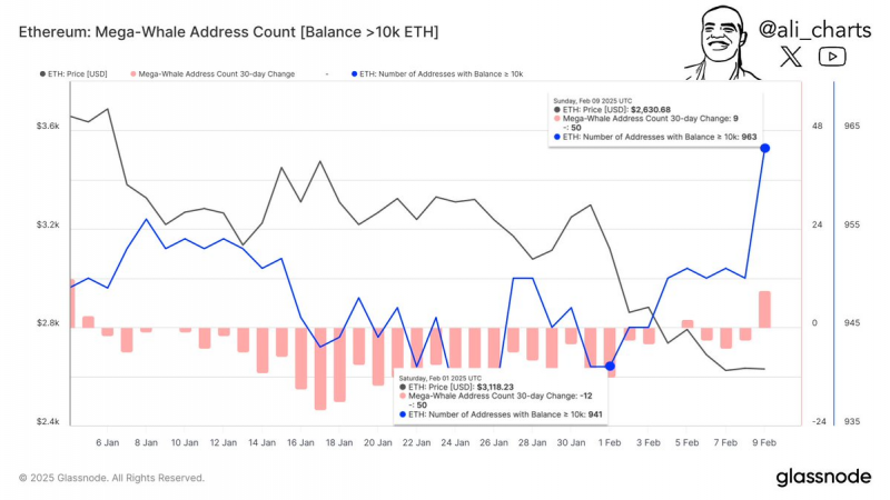 
			Цена на Ethereum изменится, поскольку крупные держатели войдут в нее		