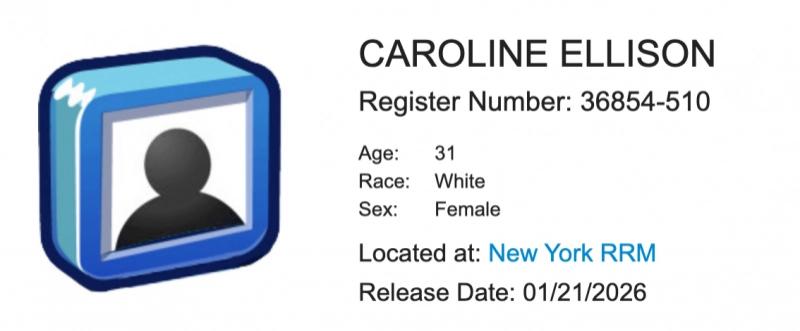 
			Кэролайн Эллисон выйдет на&nbsp;свободу в&nbsp;январе		
