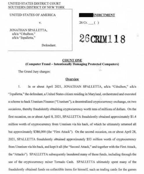 «Фальшивые интернет-деньги»: США обвинили хакера во взломе Uranium Finance на $53 млн